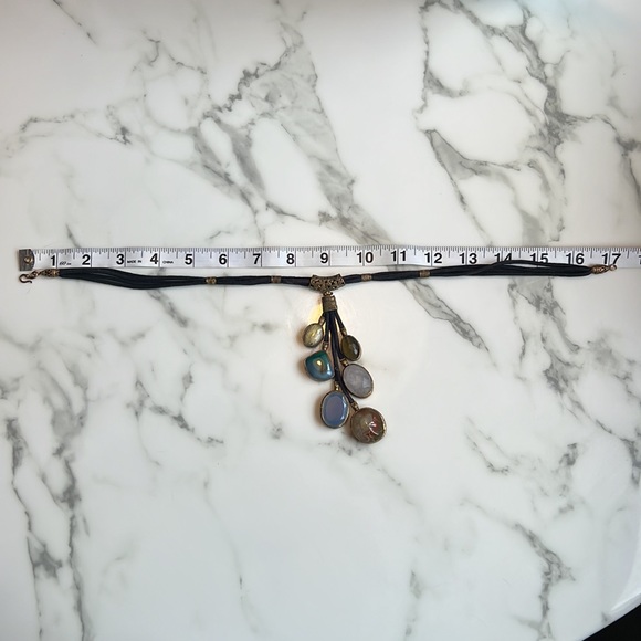 Brass and Agate Tribal Necklace - Picture 5 of 6